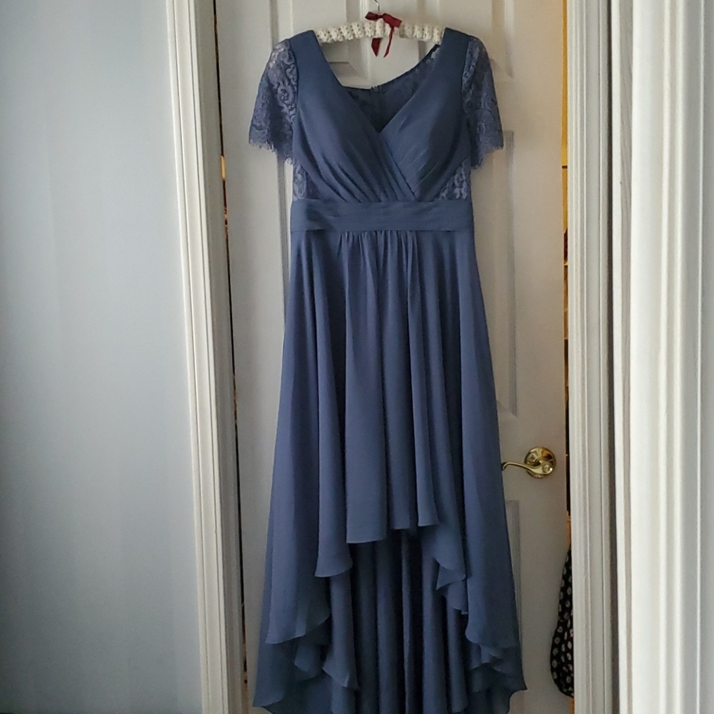 Slate Blue Hi-Lo Special Occasions dress
